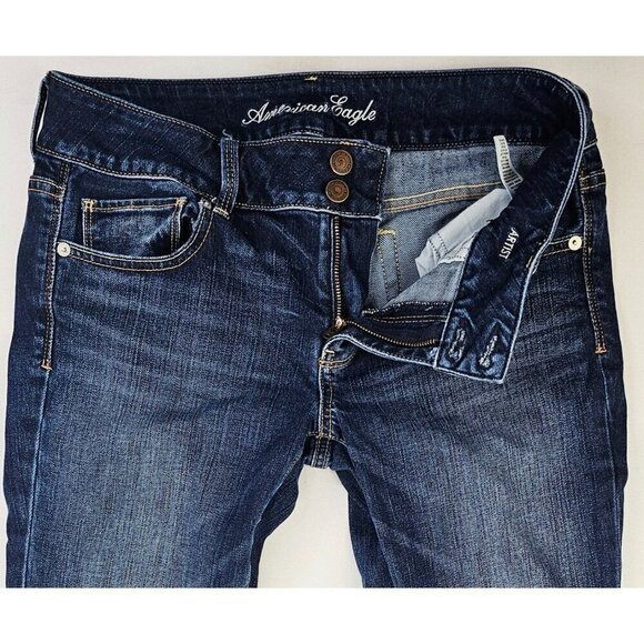 American Eagle Outfitters Size 8 Regular Women 25" Inseam Artist Crop Blue Jeans - Picture 11 of 13